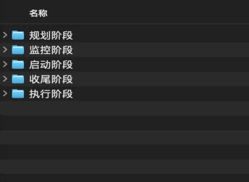 项目规划阶段目录