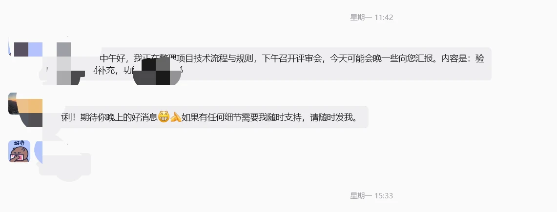 项目沟通群消息